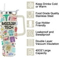 thumbnail image 4 of 40oz Tumbler Cup for Radiology Technologists - Stainless Steel Insulated Travel Mug with Handle, Perfect Rad Tech Week Gift (Unisex), 4 of 6