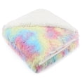 thumbnail image 2 of Anjee Faux Fur Weighted Blanket 15lbs, Shaggy Fleece Throw Weighted Blankets, 60"x80" Rainbow, 2 of 9