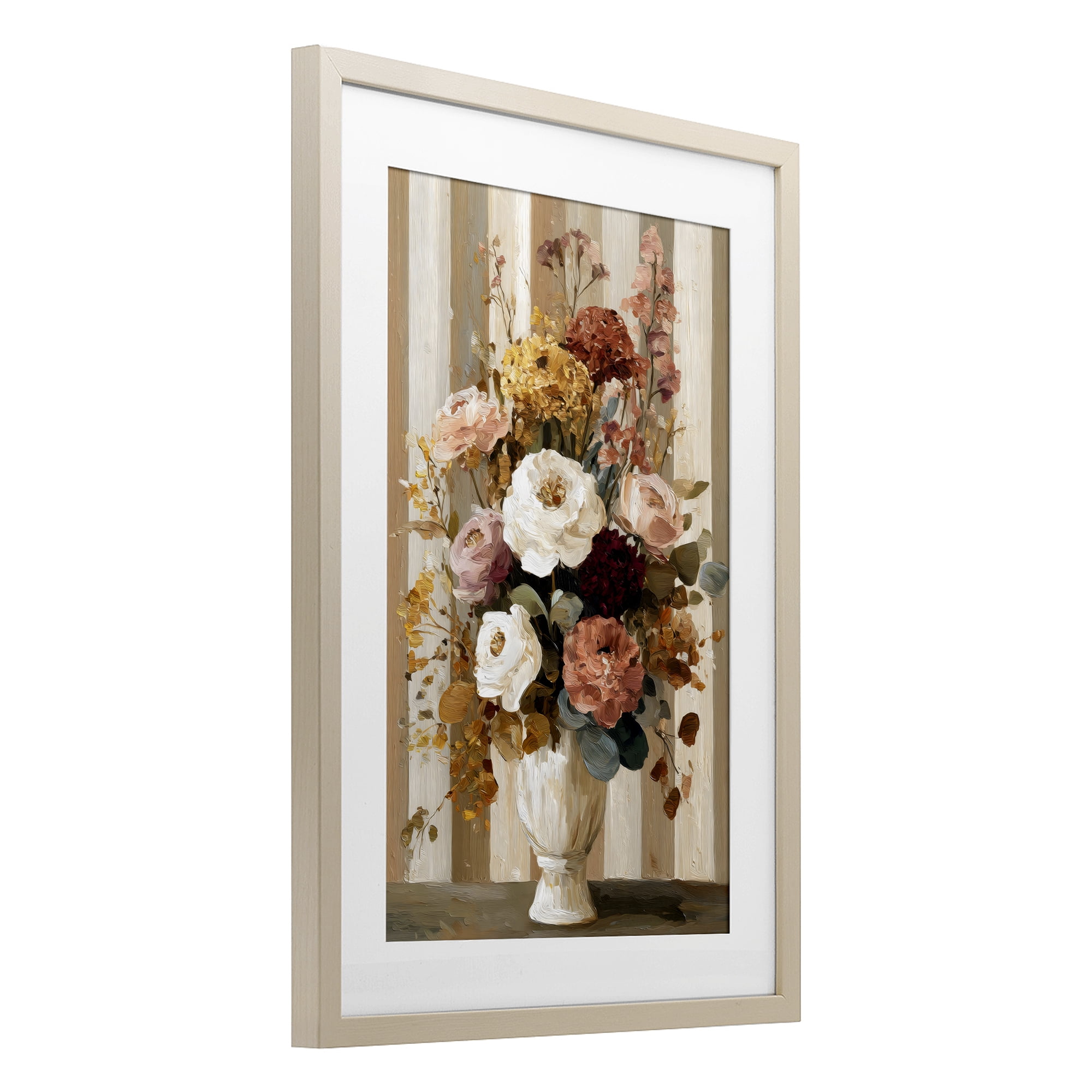 Stupell Industries Vintage Arrangement in Vase Birch Framed Print Under Glass, design by Petal Prints Design