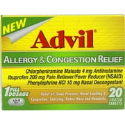 Advil Allergy & Congestion Relief Tablets 20 Tablets (Pack of 4)