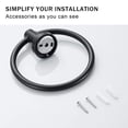thumbnail image 6 of VIVEFOX Stainless Steel Towel Ring for Bathroom, Hand Towel Holder, Modern Circle Towel Hanger, Round Towel Rack Wall Mounted, Black, 6 of 7