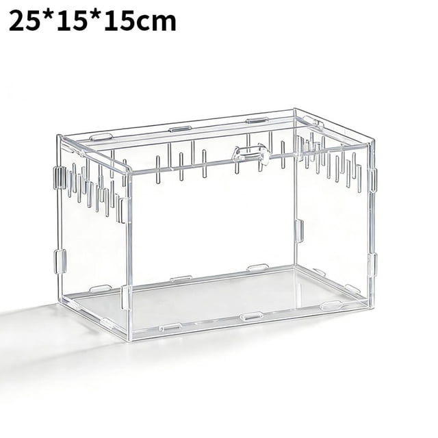 Acrylic Jumping Spider Enclosure, Transparent Reptile Terrarium Enclosure, Small Reptiles Habitat Tank Breeding Box for Tarantula Insect Snake Lizard