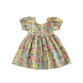 thumbnail image 1 of Kiapeise Toddler Baby Girls Summer Dress Short Sleeve Dress Flower Print Dress, 1 of 6