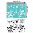 thumbnail image 2 of 2pcs Self-Adhesive Silk Screen Printing Stencil for Painting on Wood DIY Decoration T-Shirt Fabric Turquoise Horse 280x220mm, 2 of 7
