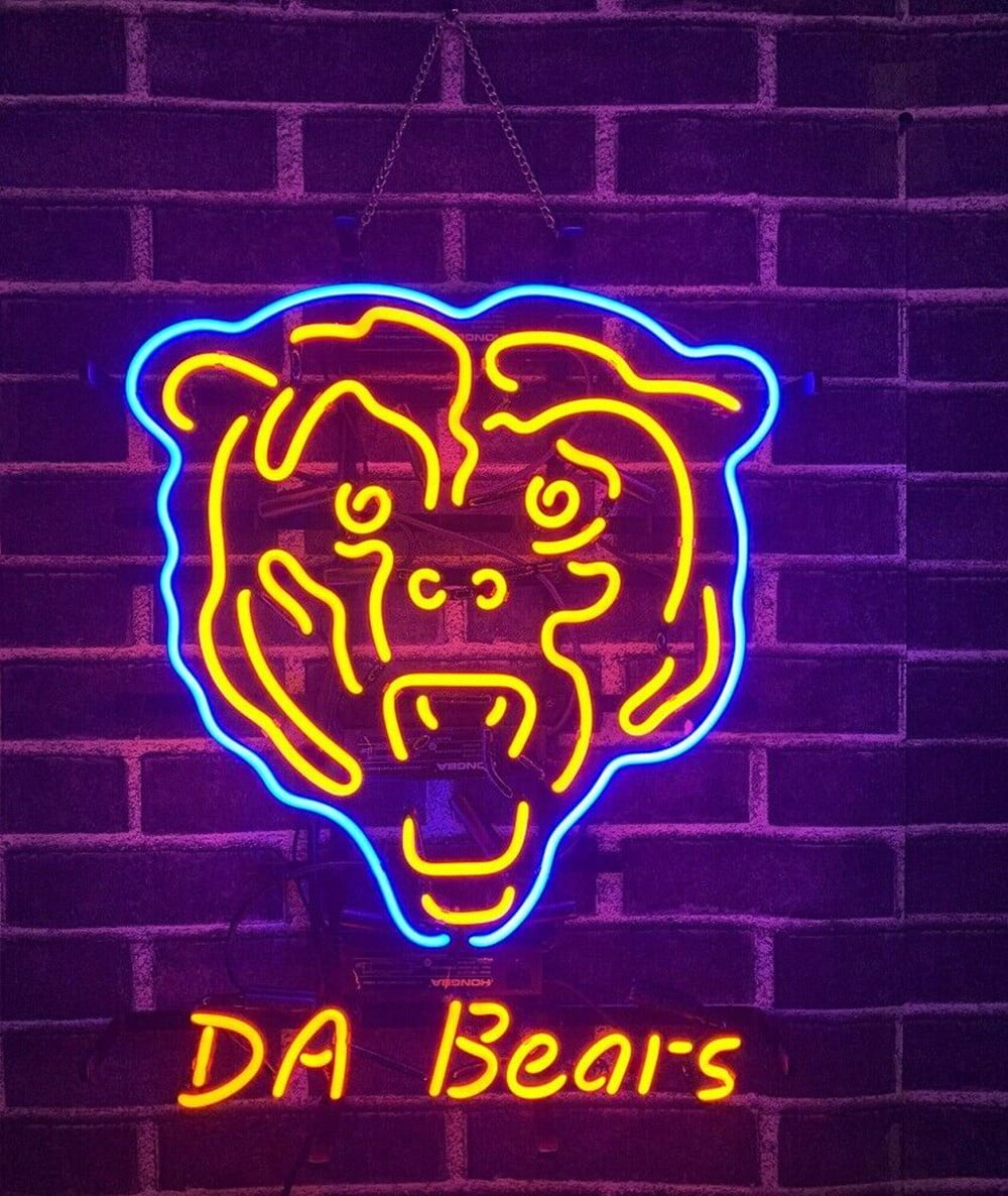 New Da Bears Chicago Bears Neon Light Sign 17"x14" 