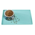 Petiry Feeding Mat, Non YPF5 Slip Silicone Waterproof Pet Pad,Raised Outer Border,Perfectly Stop