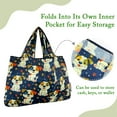 thumbnail image 3 of Wrapables Large & Small Foldable Tote Nylon Reusable Grocery Bags, Set of 2, Puppies and Paws, 3 of 8