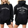 thumbnail image 2 of Jesus Saves Double Sided Christian Hoodie – Faith Based Religious Pullover, Inspirational Jesus Graphic Hoodie for Men & Women, 2 of 7