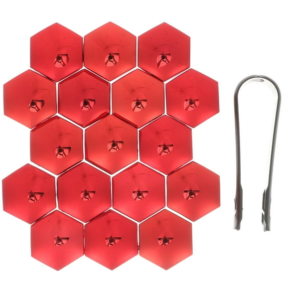 20 Pcs Lug Bolt Caps Nut Covers Wheel Nuts Dust for Car Tyres Protector Red Plastic
