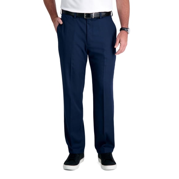 Haggar Cool 18 Pro Pantalón delantero plano de ajuste clásico para hombre, tallas regulares y grandes, azul marino, 40 W x 29 L