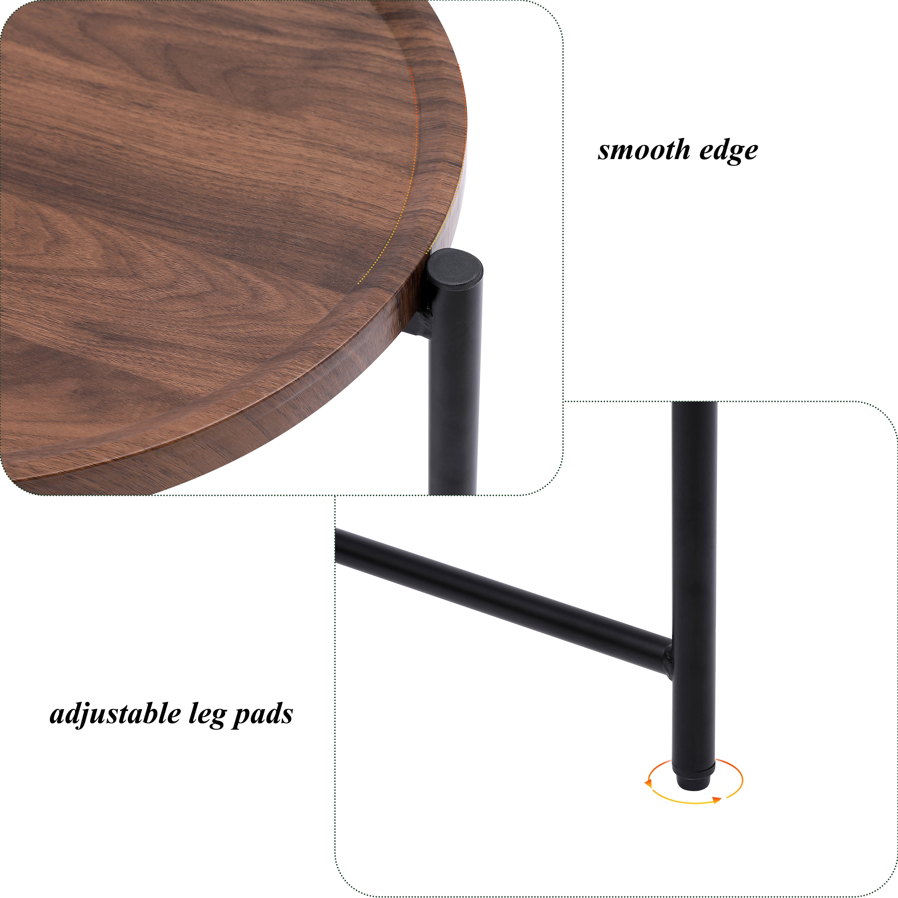 Small Coffee Tables 2-tier Modern Sofa Side Table with Wood Storage Shelf Living Room End Tables Nightstands