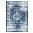 thumbnail image 6 of EastVita Area Rugs Carpets 5'*7' Vintage Distressed Print Rug Boho Washable Area Rug Floral Print Distressed Rug Non-Shedding Anti-Slip Rug Home Decor,Navy Blue blue 5ft*7ft, 6 of 7