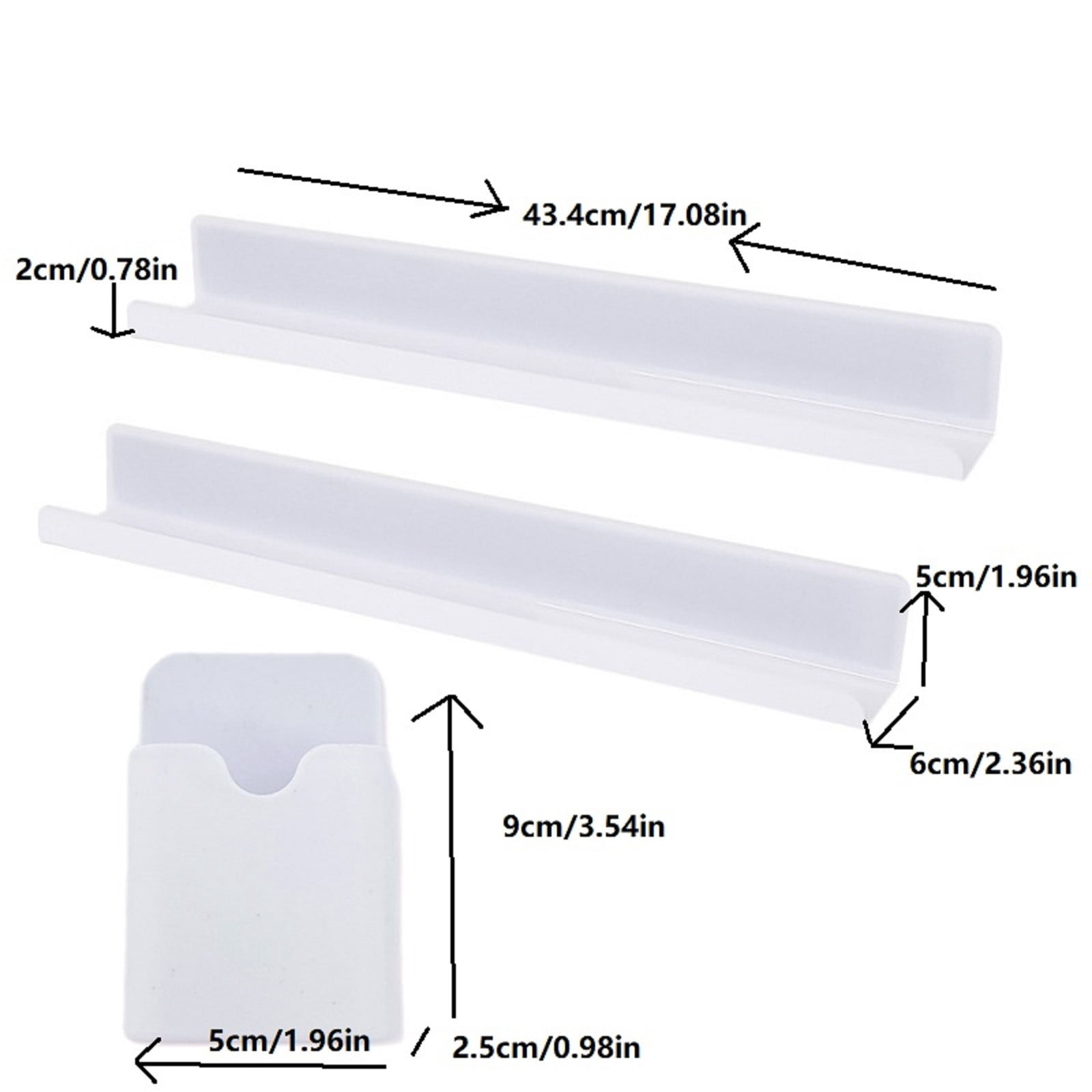 Clearance Office cabinet under $20,2 Pcs Book Shelf For Whiteboard Book Shelves With Marker Holder Super Strong Adsorption File Stand For Classroom//Fridge Acrylic 2PC