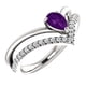 thumbnail image 4 of Anillo HUOGUO Creative Minimalista Geométrico con Diamante Morado, 4 of 5