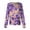 01#Dark Purple, variant on Women's Oil‑Painting Style Floral Print Snap‑Front Scrub Cardigan, Long Sleeve Round Collar Work Jacket with Pockets for Nursing Healthcare Uniform L