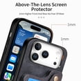 thumbnail image 6 of for iPhone 17 Pro Max Phone Case Wallet with Card Holder,PU Leather Flip Folio Case,RFID Blocking Ring Holder Kickstand Wrist Strap Magnetic Protective Women Men Cover,Black,For iPhone 17 Pro Max, 6 of 11