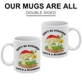 thumbnail image 3 of Don't Be Stressin' Life's A Blessing Frog Hippie Mug, Mushroom Illustration Art,Funny Coffee Mug,A Happy Cup for Children,The Best Gift for Colleagues,Parents,And Grandparents,110z Men And Women, 3 of 7
