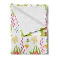 thumbnail image 2 of Mushroom Soft Flannel Fleece Throw Blanket, Spring Forest Toadstool House Pattern Kids Fictional Fairytale Image Art, Cozy Plush for Indoor and Outdoor Use, 70" x 90", Multicolor, by Ambesonne, 2 of 5