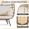 thumbnail image 7 of EastVita Single Standing Egg Chair Outdoor Patio Egg Chair with Cushions Metal Frame Stand Suitable for Balcony Terrace Living Room Beige, 7 of 7