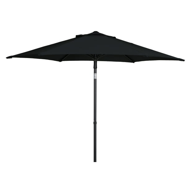 Mainstays 7.5ft Rich Black Round Outdoor Tilting Market Patio Umbrella