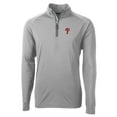 thumbnail image 2 of Men's Cutter & Buck  Gray Philadelphia Phillies Adapt Eco Knit Stretch Recycled Quarter-Zip Pullover Top, 2 of 3