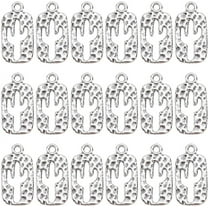 1 BOX 60PCS Cactus Charm Bulk Silver Plant Charms Antique Tibetan Metal Small Mini Double-Sided Summer Desert Cacti Charms for Jewelry Making Charms Diy Earrings Bracelet Necklace Craft DIY