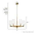 thumbnail image 6 of Hunter - Nolita 6-light Alturas Gold, Large Chandelier, Dimmable, Modern Style, Candle Shaped, for Bedrooms, Dining, Living Rooms - 19876, 6 of 7