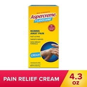 Aspercreme Max Strength Topical Numbing Pain Reliever for Nerve Pain Relief, 4% Lidocaine, Odor Free, 4.3 oz