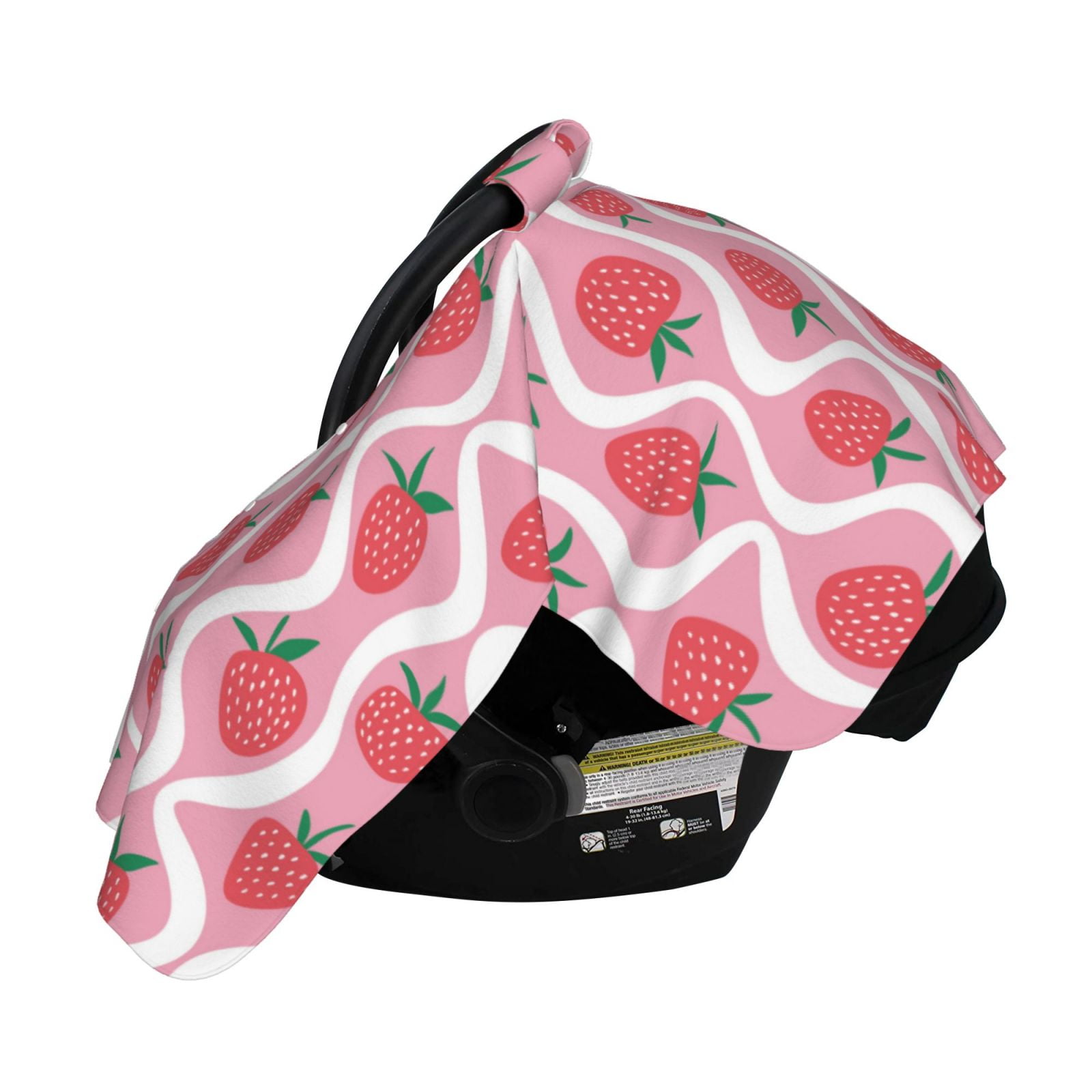 Naloa Strawberries Baby Car Seat Cover, Breathable Baby Carrier Cover, Multiuse Baby Carrier Cover & Nursing Breastfeeding Cover