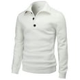thumbnail image 1 of H2H Men's Slim Fit Turtleneck Basic Knit Sweater with buttons OFFWHITE US M/Asia L (CMTTL091), 1 of 5