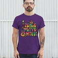 thumbnail image 3 of Tee Hunt Dean Russo Peace Love Music T-Shirt Guitar Happy Good Vibe Men's Tee, Purple, X-Large, 3 of 5