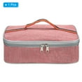 thumbnail image 3 of Uxcell 11"x8"x3" Insulated Lunch Bags Reusable Food Containers Bag Flat Bento Bags Pink, 3 of 6