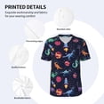thumbnail image 3 of Lsque Space Dinosaur Pattern Mens Polo Golf Shirts Funny Graphics Shorts Sleeve Button Shirts Baseball T-shirt-XX-Large, 3 of 7