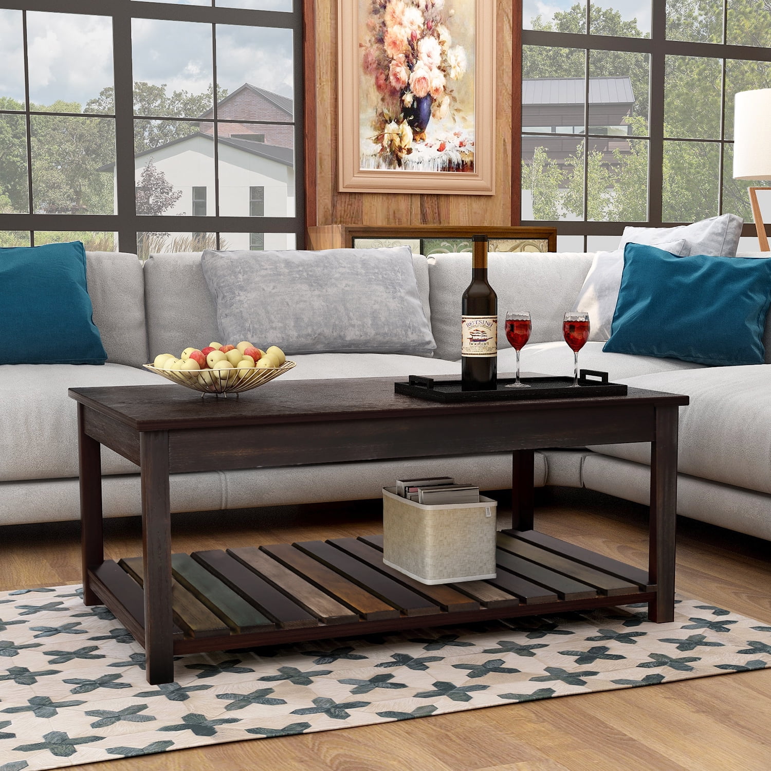 Wooden Coffee Table Designs For Living Room - Round Coffee Table ...