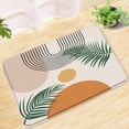thumbnail image 2 of Mid Century Bath Mat Boho Abstract Minimalism Geometric Sun Tropical Green Leaves Arched Curve Neutral Aesthetic Art Bathroom Kitchen Absorbent Carpet Doormat Area Rugs 29.5x17.7inch, 2 of 5