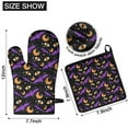 thumbnail image 6 of Halloween Bats Moons and Eyes Kitchen Oven Mitt and Pot Holder Sets 2 Pcs for Baking, Cooking and Grilling, Heat Resistant Up To 392 °F, 6 of 7