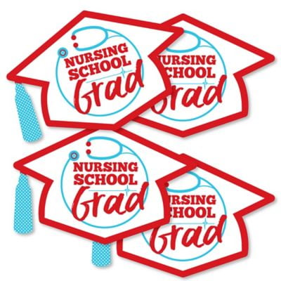 Nurse Graduation - Grad Cap Decorations DIY Medical Nursing Graduation Party Essentials - Set of