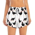 thumbnail image 4 of Lsque Funny Chicken Printed Women's Running Shorts with Liner Pockets,Elastic Quick Dry Workout Athletic Gym Yoga Shorts,Womens High Waist Shorts-Large, 4 of 9