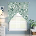 thumbnail image 6 of White Teal Spring Floral Kitchen Window Curtains, Swag Curtains Valance for Bedroom Living Room Bathroom, Watercolor Flowers Summer Botanical Rod Pocket Window Curtain Block Drapes 2 Panels 36"x63", 6 of 9