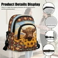thumbnail image 6 of Xixirimido Aztec Tribe HIghland Cow Sunflower Pattern Small Sling Backpack Crossbody Sling Bag for Women, Chest Bag Daypack Fanny Pack Phone Purse for Hiking Traveling, 6 of 7