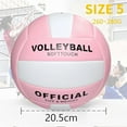 thumbnail image 3 of Volleyball Size 5 LEATHER Soft Indoor Volleyball Sports Training Game Ball Beginners, Young, Adult, Pink/White, 3 of 4