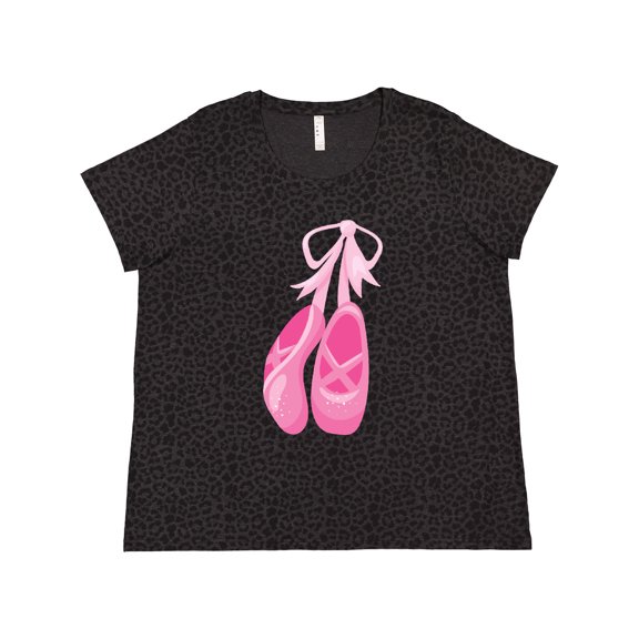 Inktastic Ballet Shoes, Ballet Slippers, Ballet Dance, Pink Women's Plus Size T-Shirt