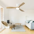 thumbnail image 6 of Izzovium 52 Inch White DC Ceiling Fan with Remote, 3 Solid Wood Blades, Reversible Motor and LED Light for Living Room and Bedroom, 6 of 8