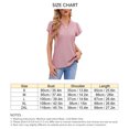 thumbnail image 4 of Blusa superior con cuello en V y volantes de color liso para mujer Camiseta holgada informal de ganchillo de manga corta con volantes para la oficina, 4 of 6