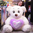 thumbnail image 5 of PELUCHERIA - Oso Rechoncho Blanco ILY con corazon Morado, 5 of 5