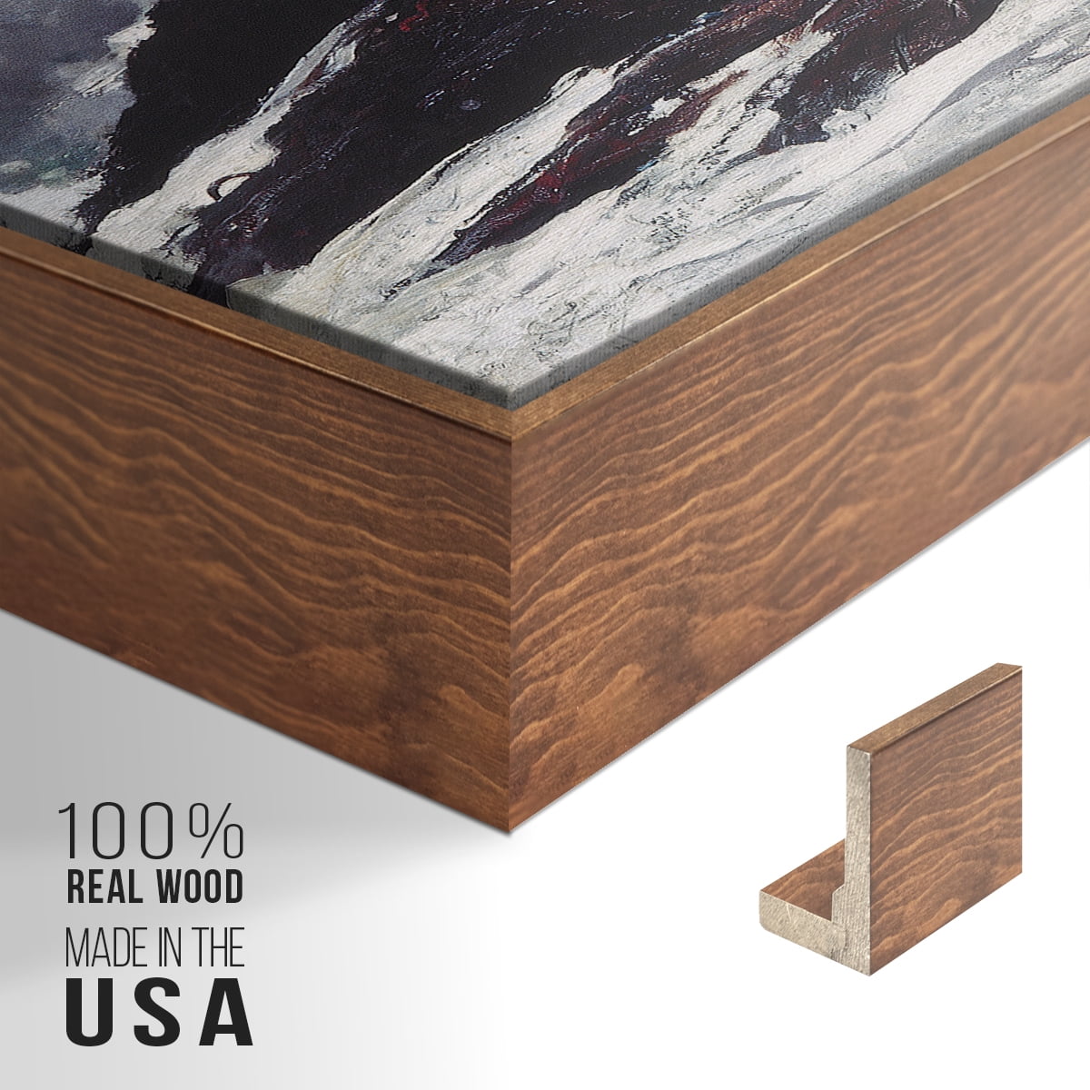 Vintage Landscape-XXXV By Wexford Home Framed in Walnut Wood Gallery Wrapped Canvas 17 in. x 25 in.
