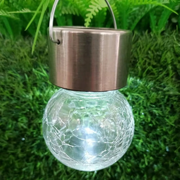EGNMCR Outdoor Lights Patio Lights Outdoor Solar Crack Ball Chandelier Glass Hanging Lantern Garden Lamp Solar crack lamp