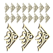 Raindrops Beige Wooden Photo Frame Corners for Home Decor, 50 Pieces Versatile Craft Supplies