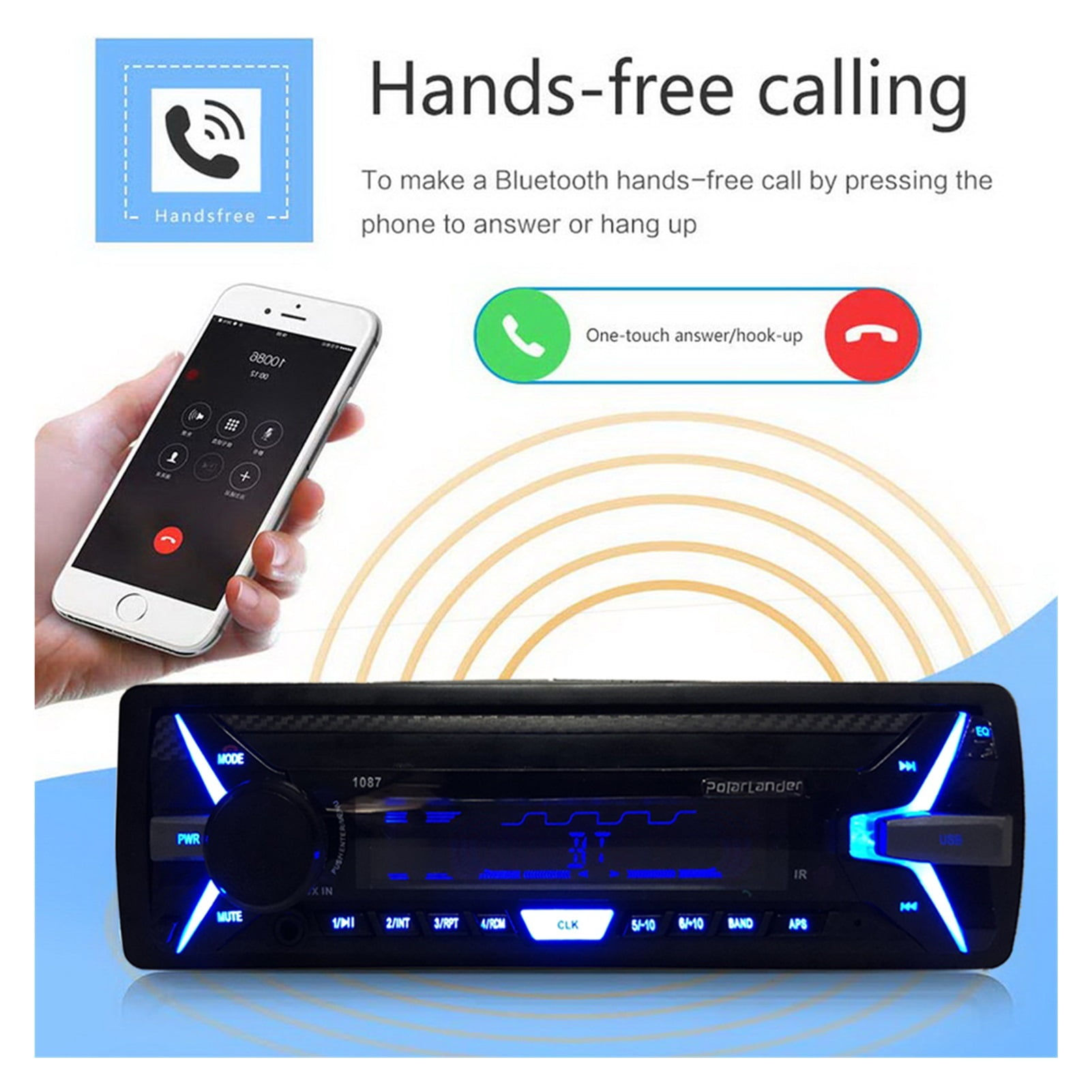 Car Radio Player Stereo Music Player Car Kit In-Dash FM Stereo RDS 1 din AUX/SD/USB MP3 Player Removable Front Panel ,Longer Watching Time