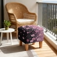 thumbnail image 4 of SCRAWLGOD Cherry Blossom Print Pink Black Ottoman Slipcover, Removable Footstool Decoration Non Slip Rectangular Furniture Protection for Footrest Sofa, 4 of 7
